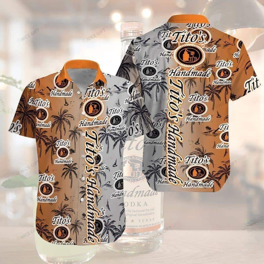 Titos Handmade Vodka Coconut Palm Hawaiian Shirt DK