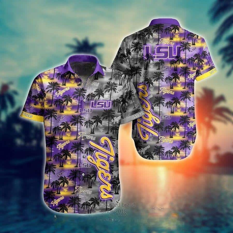 Vintage Lsu Tigers Football Hawaiian Shirt HX