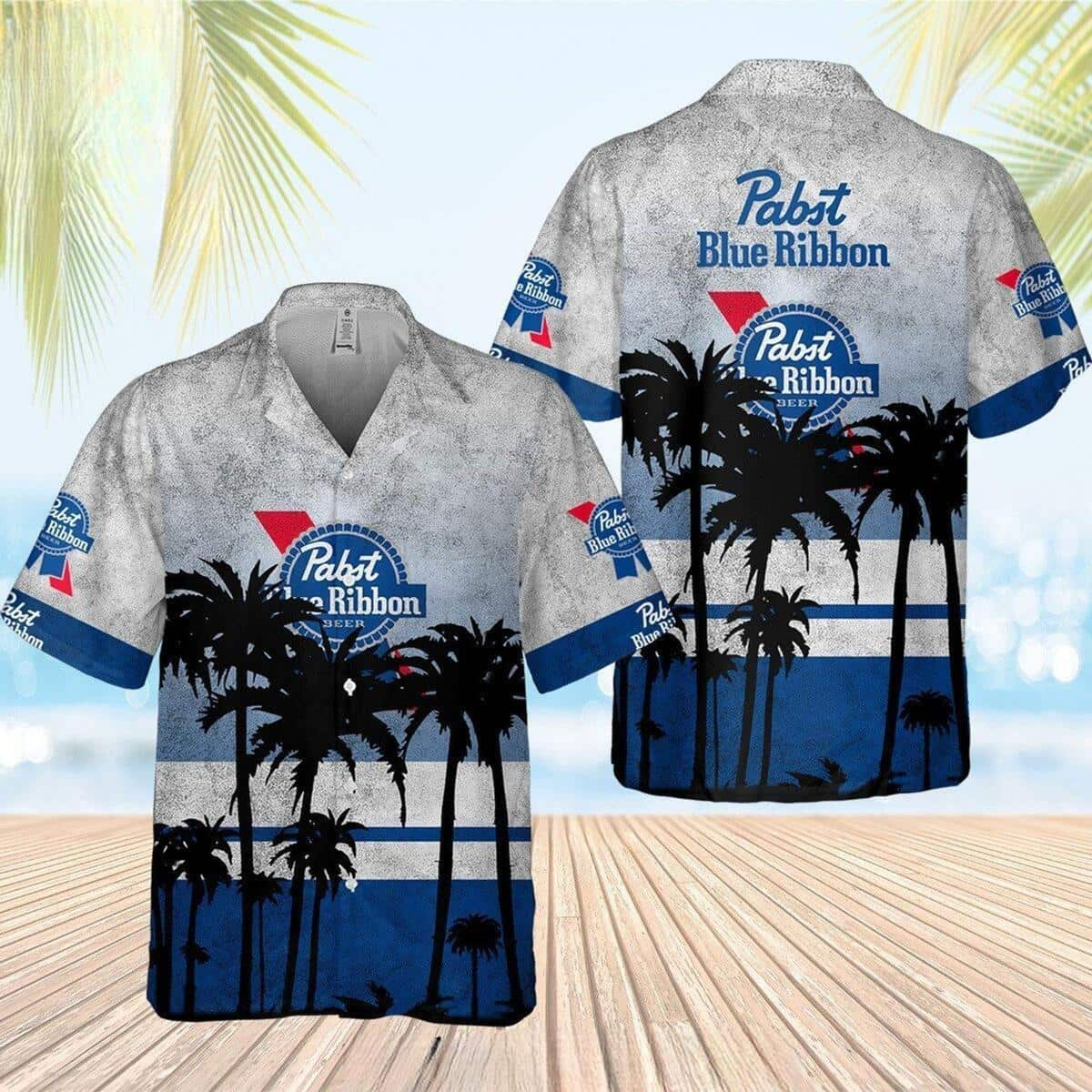 Vintage Pabst Blue Ribbon Beer Hawaiian Shirt OU