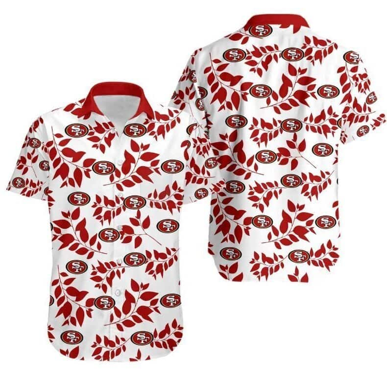 White Aloha NFL San Francisco 49Ers Hawaiian Shirt MK