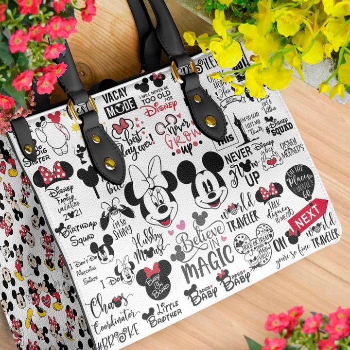 Mickey Mouse Black Women Leather Hand Bag