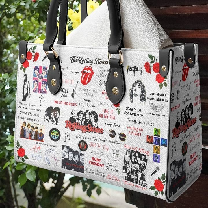 The Rolling Stones White Women Leather Hand Bag