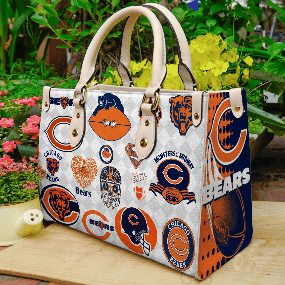 Chicago Bears Women Leather Hand Bag