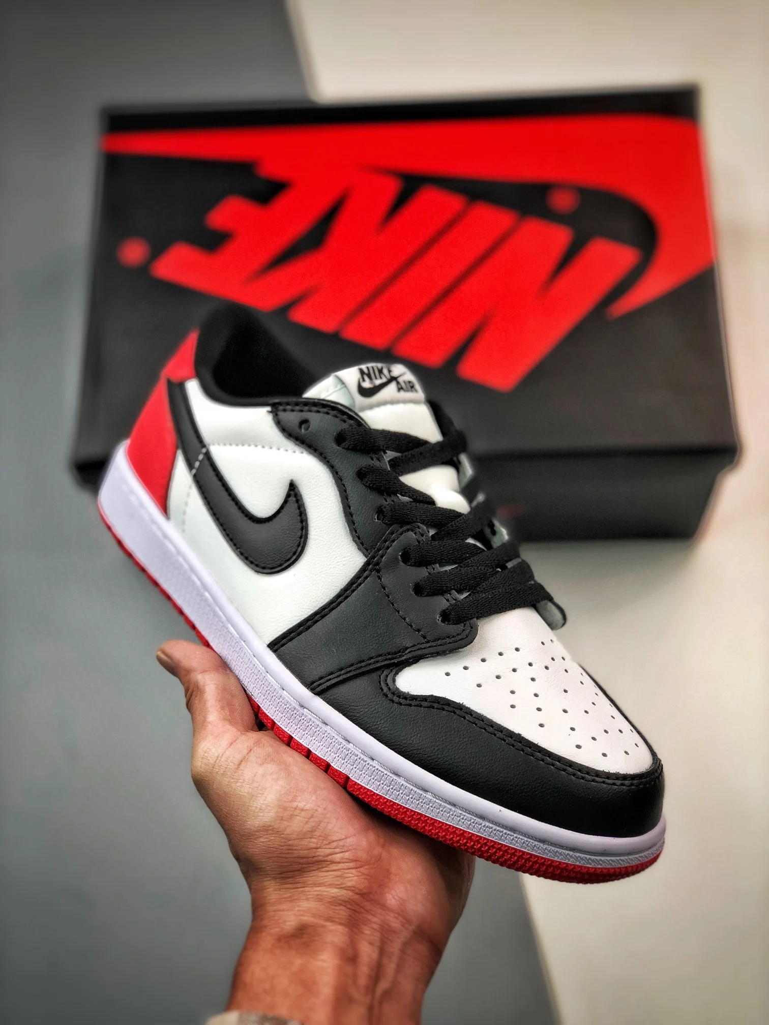 Air Jordan 1 Low OG Black Toe White Black-Varsity Red CZ0790-106 For Sale