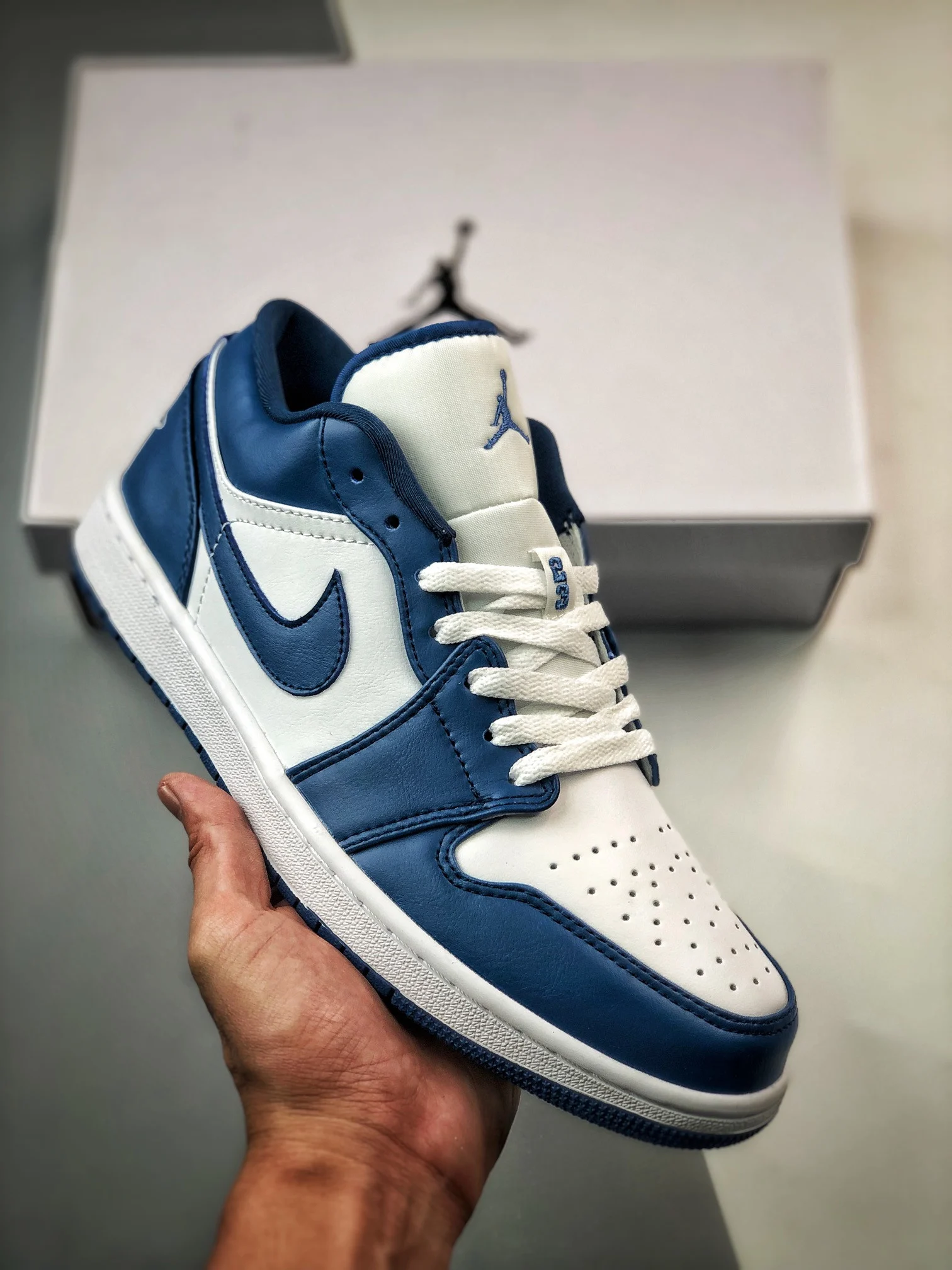 Air Jordan 1 Low White Dark Marina Blue DC0774-114 For Sale