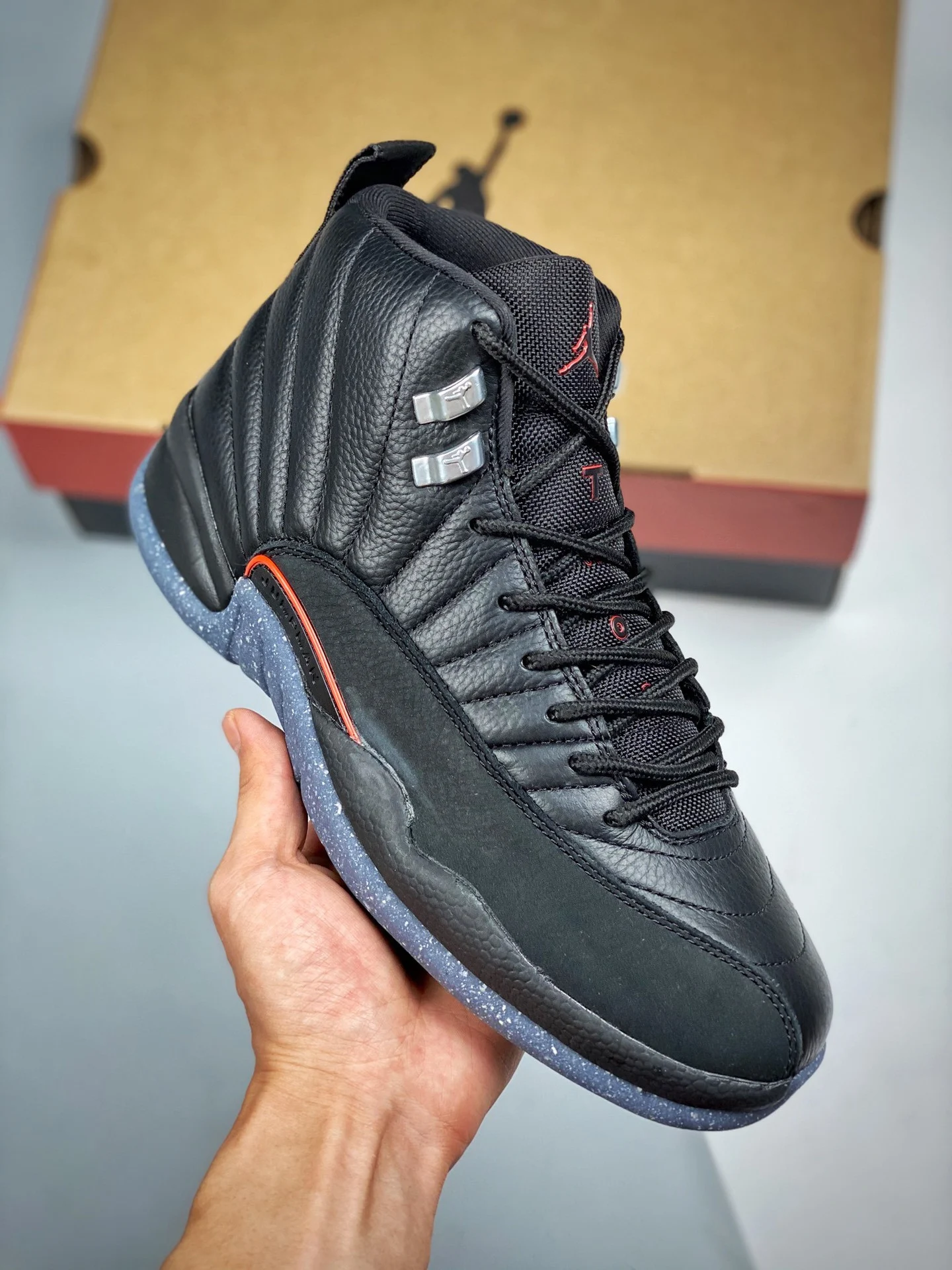 Air Jordan 12 Utility Black Black-Bright Crimson-White For Sale