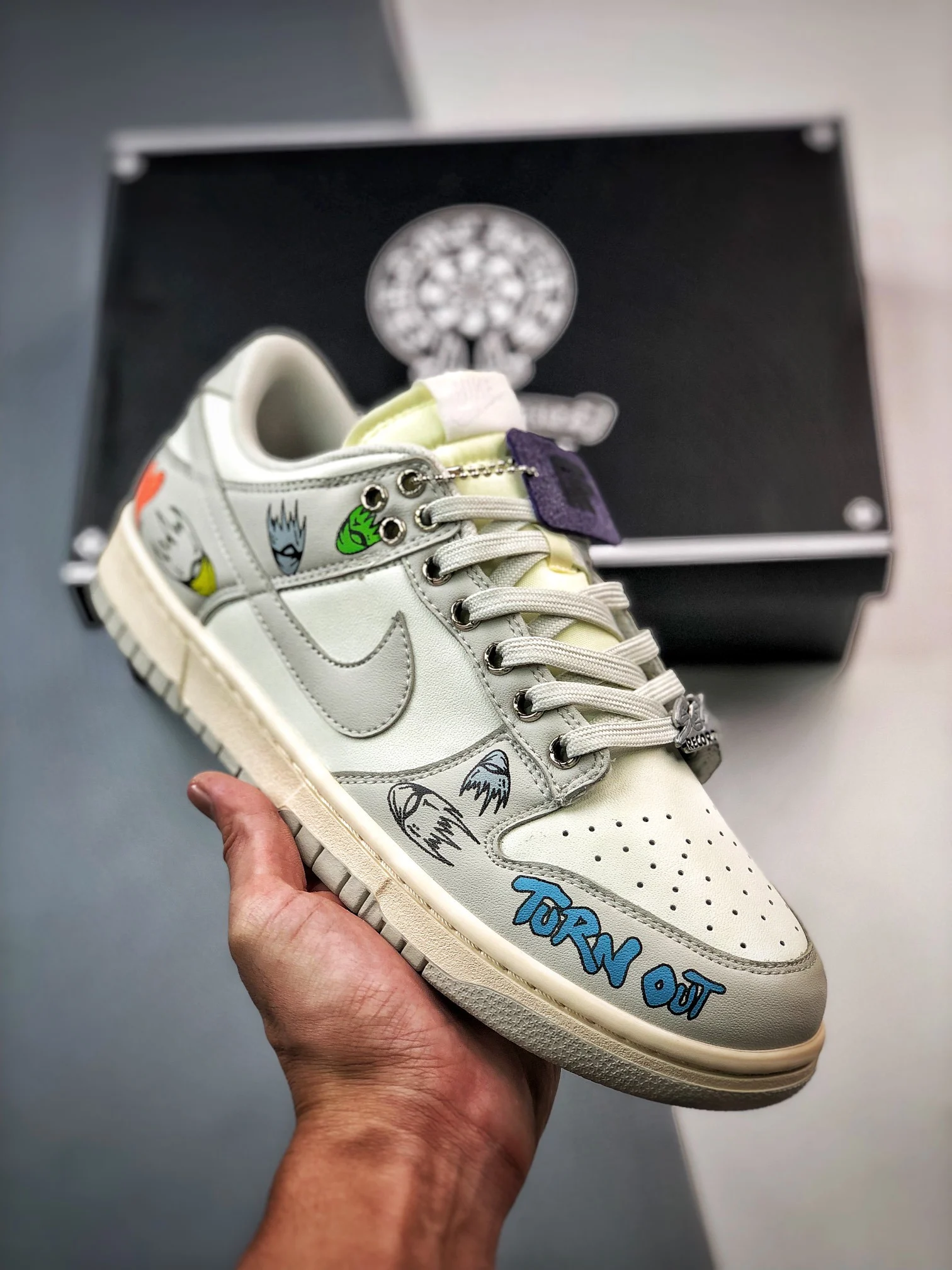 Custom Nike Dunk Low Light Bone White For Sale