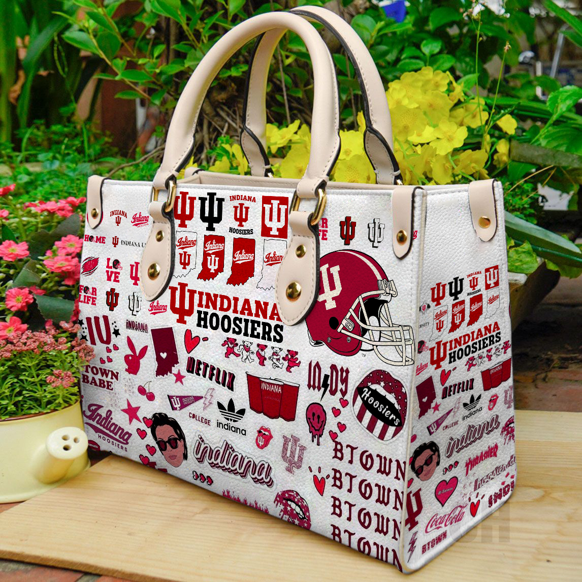 Indiana Hoosiers Women Leather Hand Bag