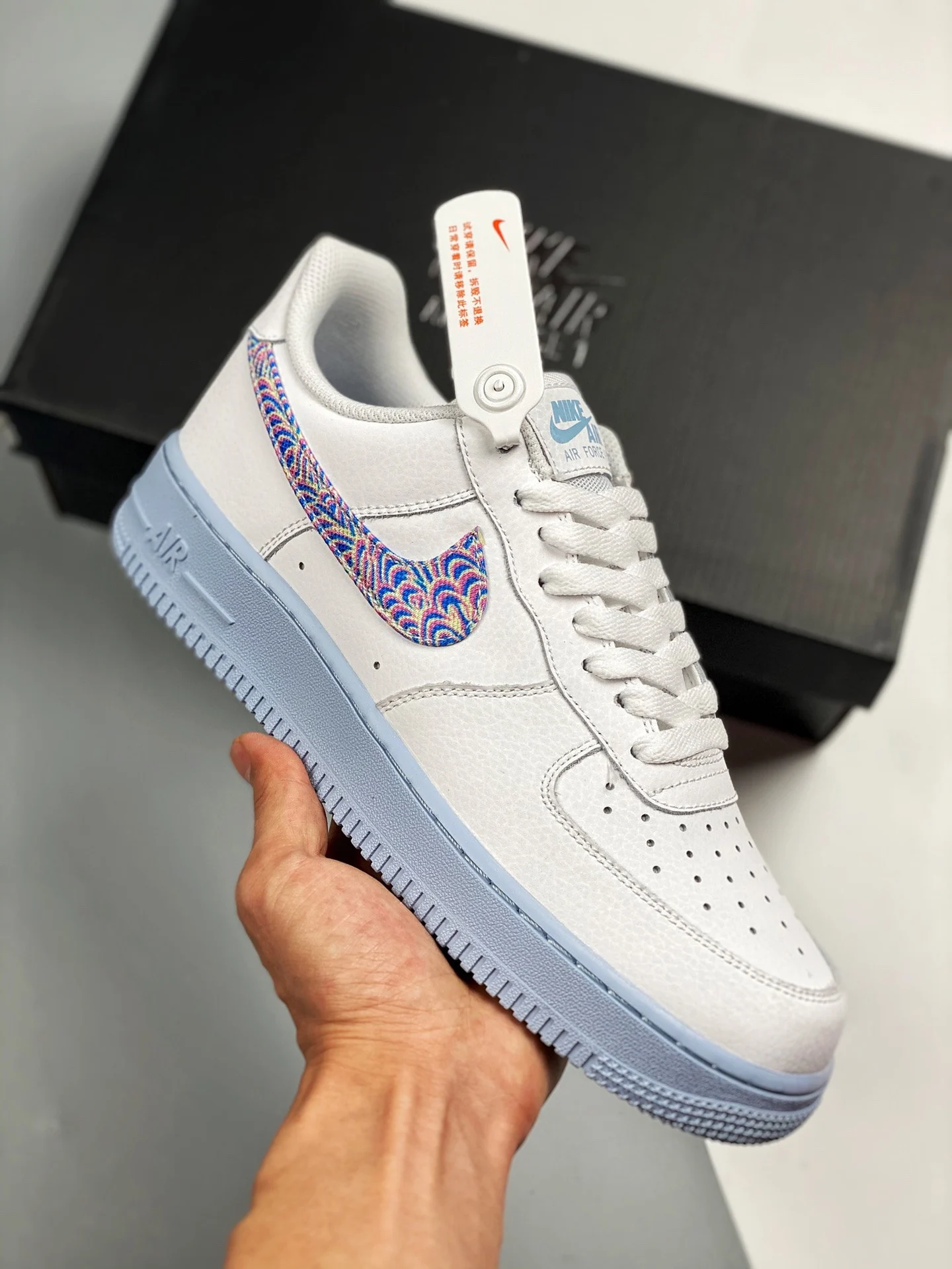 Nike Air Force 1 07 LV8 White Hydrogen Blue For Sale