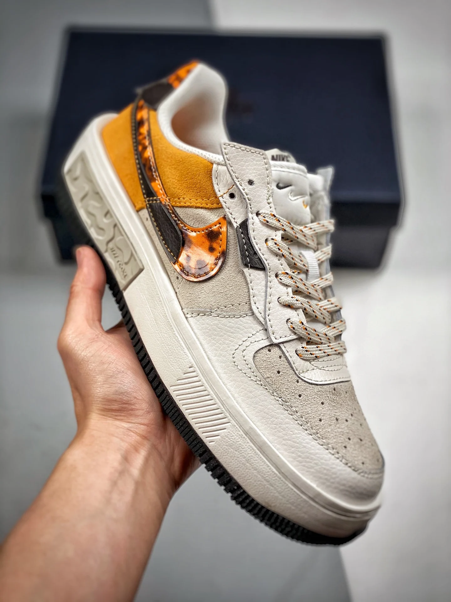 Nike Air Force 1 Fontanka Tortoise Shell Grey Sail-Orange DR0151-001 For Sale