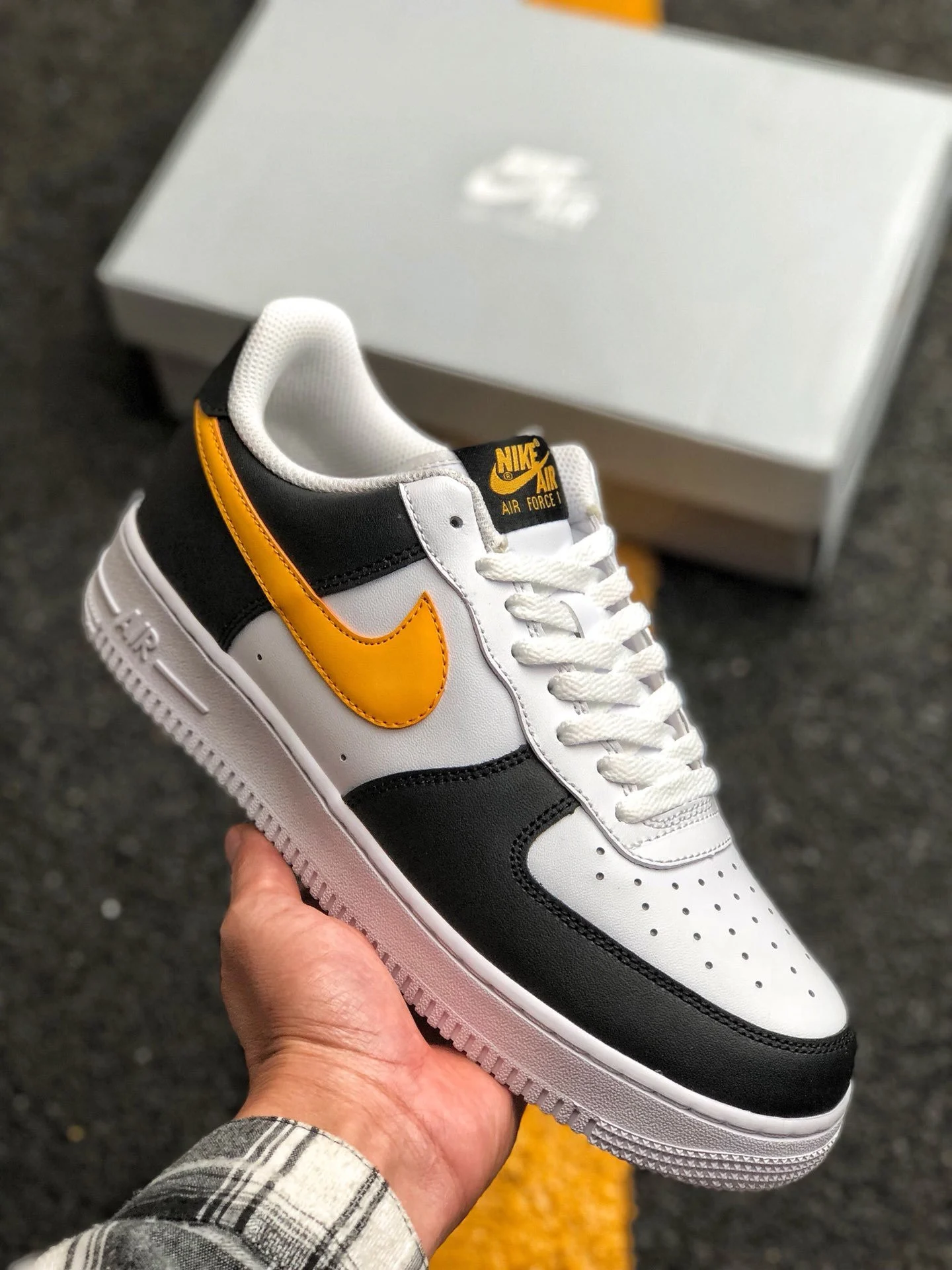 Nike Air Force 1 Low Taxi  Black University Gold-White For Sale