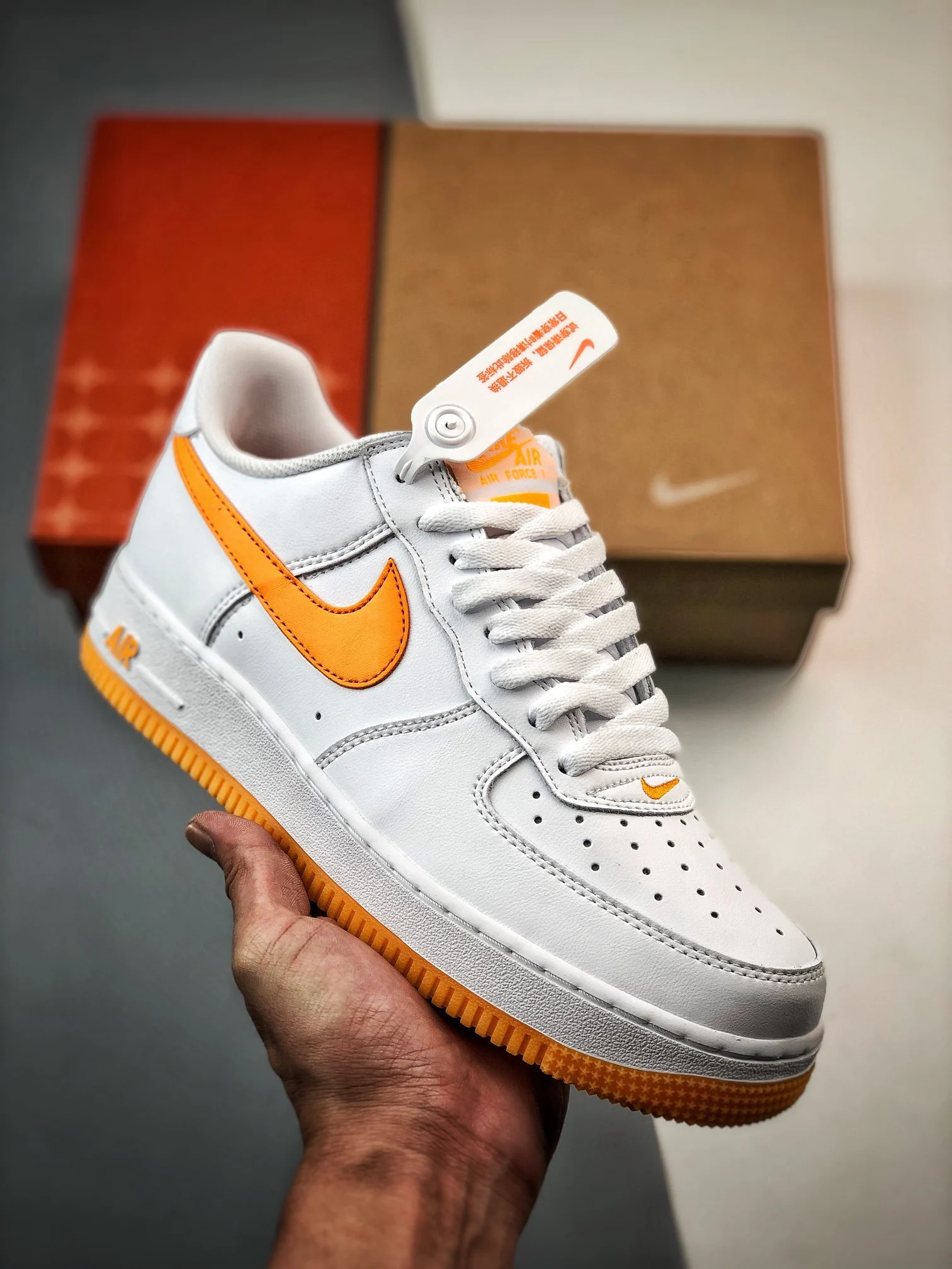 Nike Air Force 1 Low Waterproof White Orange FD7039-100 For Sale