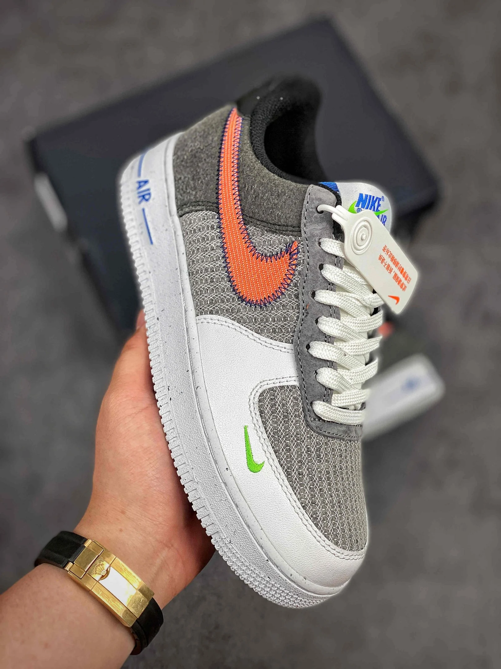 Nike Air Force 1 Low White Sport Red-Grey-Electric Green For Sale