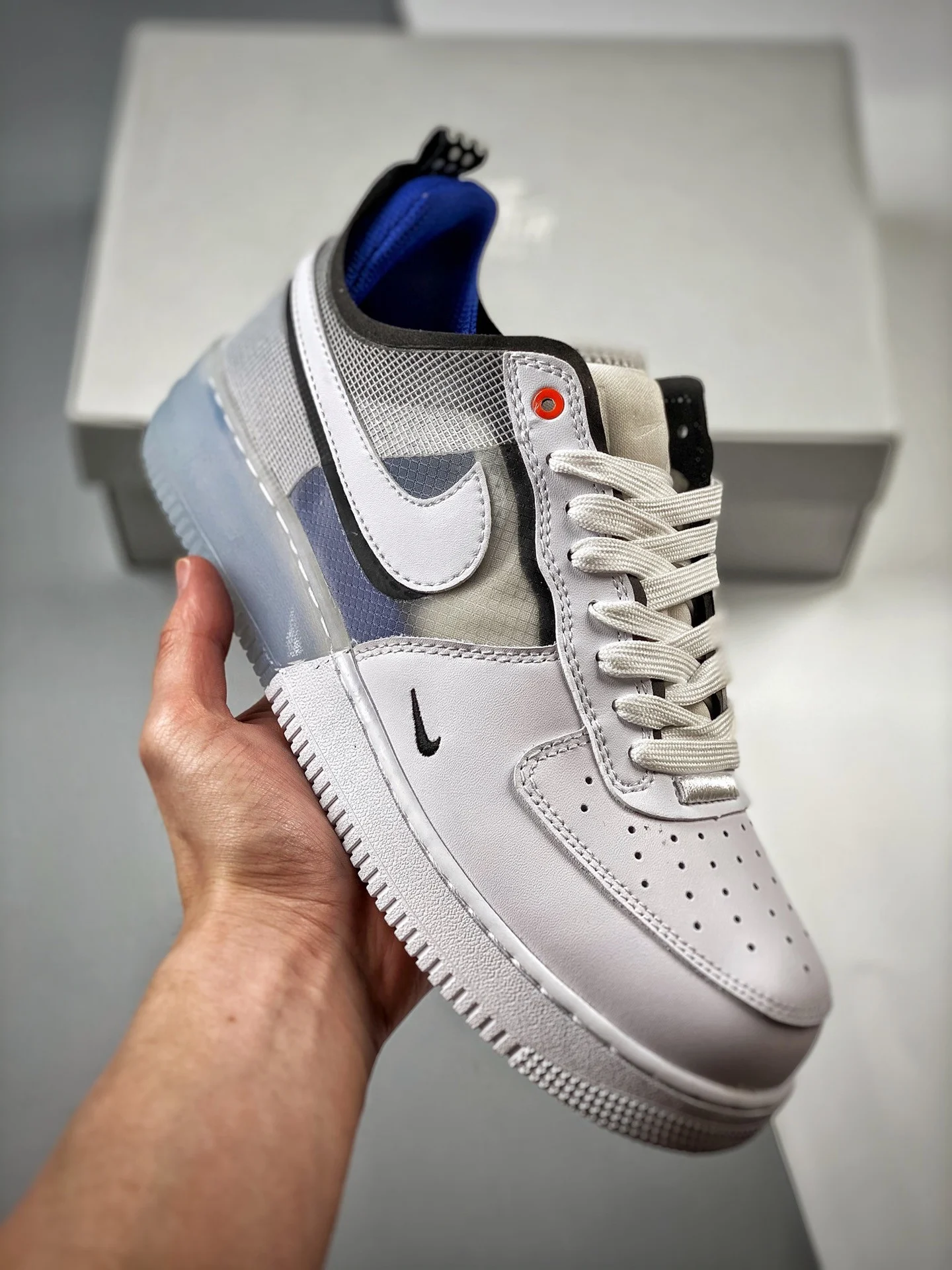 Nike Air Force 1 React White Light Photo Blue DH7615-101 For Sale