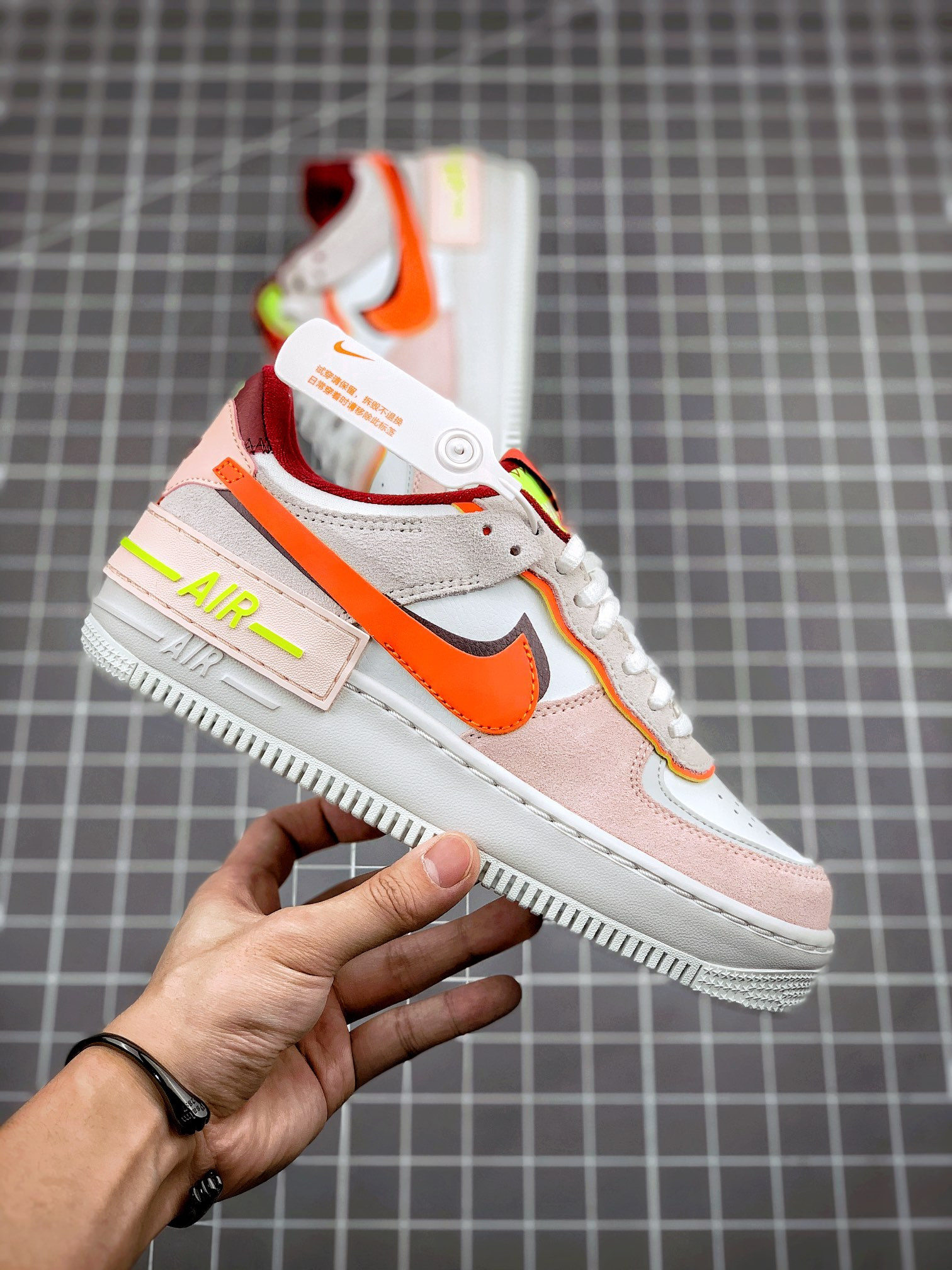 Nike Air Force 1 Shadow Team Red Orange-Orange Pearl-Volt For Sale