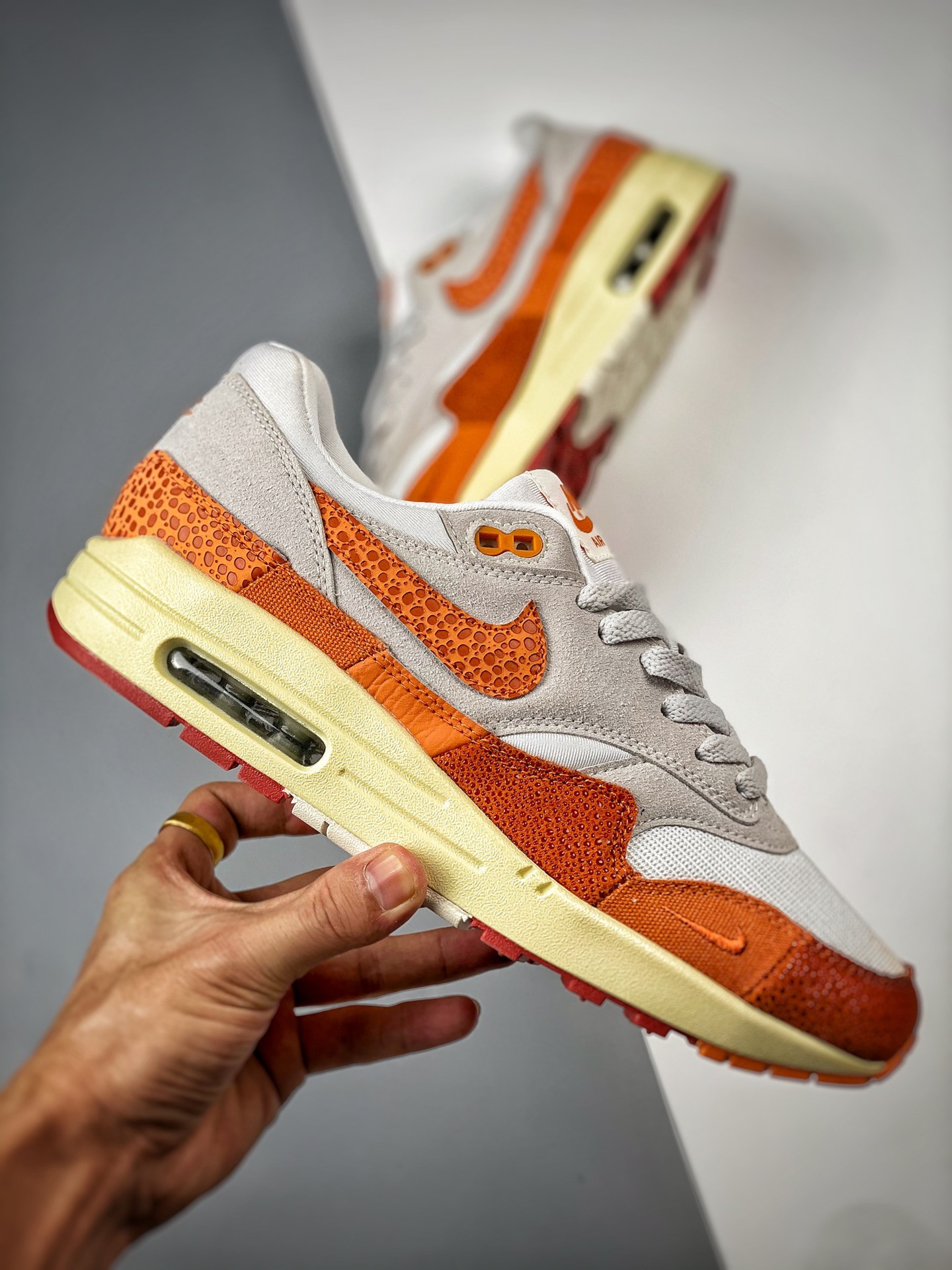 Nike Air Max 1 Master Light Bone Magma Orange-Neutral Grey For Sale