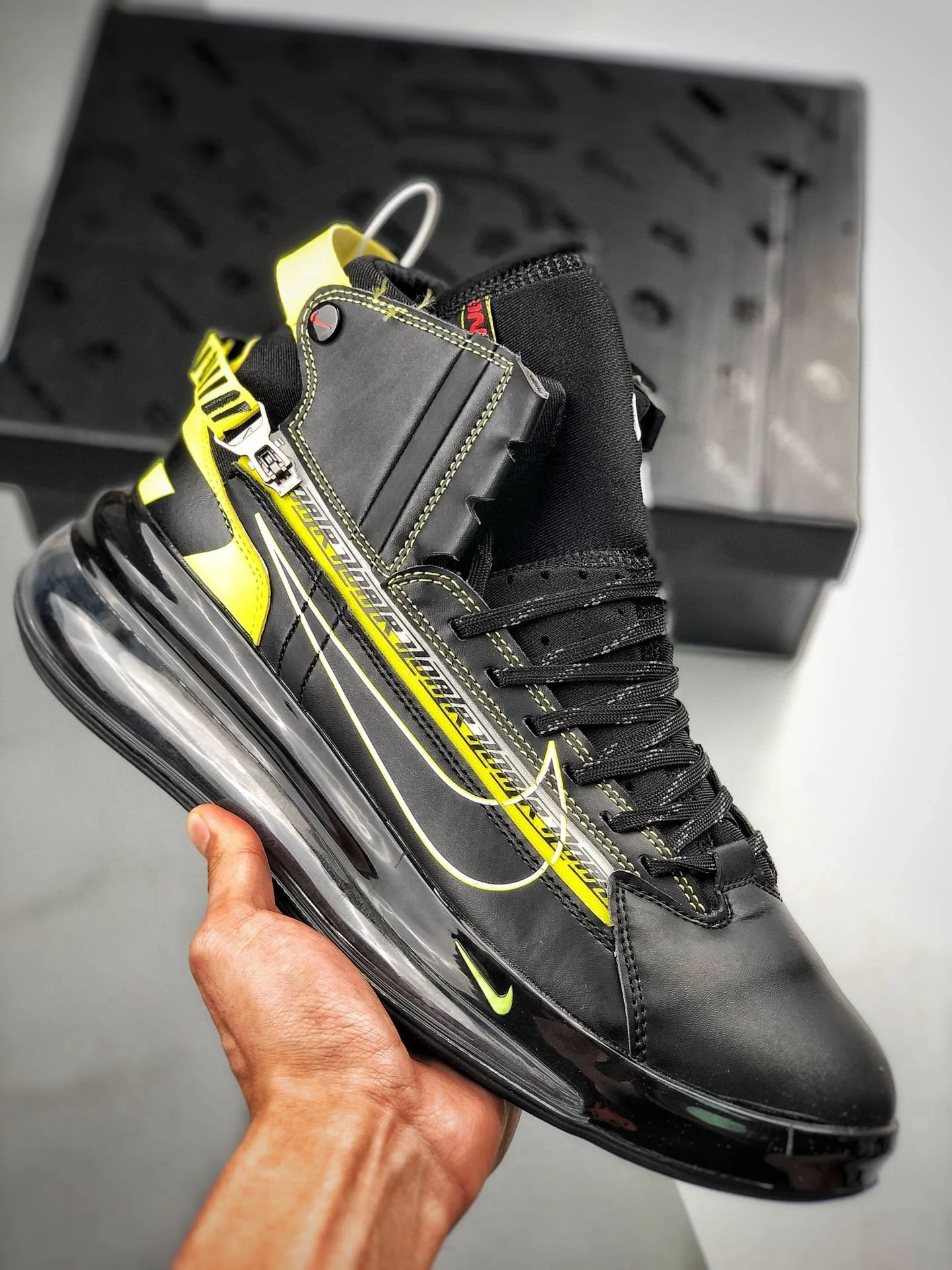 Nike Air Max 720 Saturn Black Dynamic Yellow-University Red For Sale