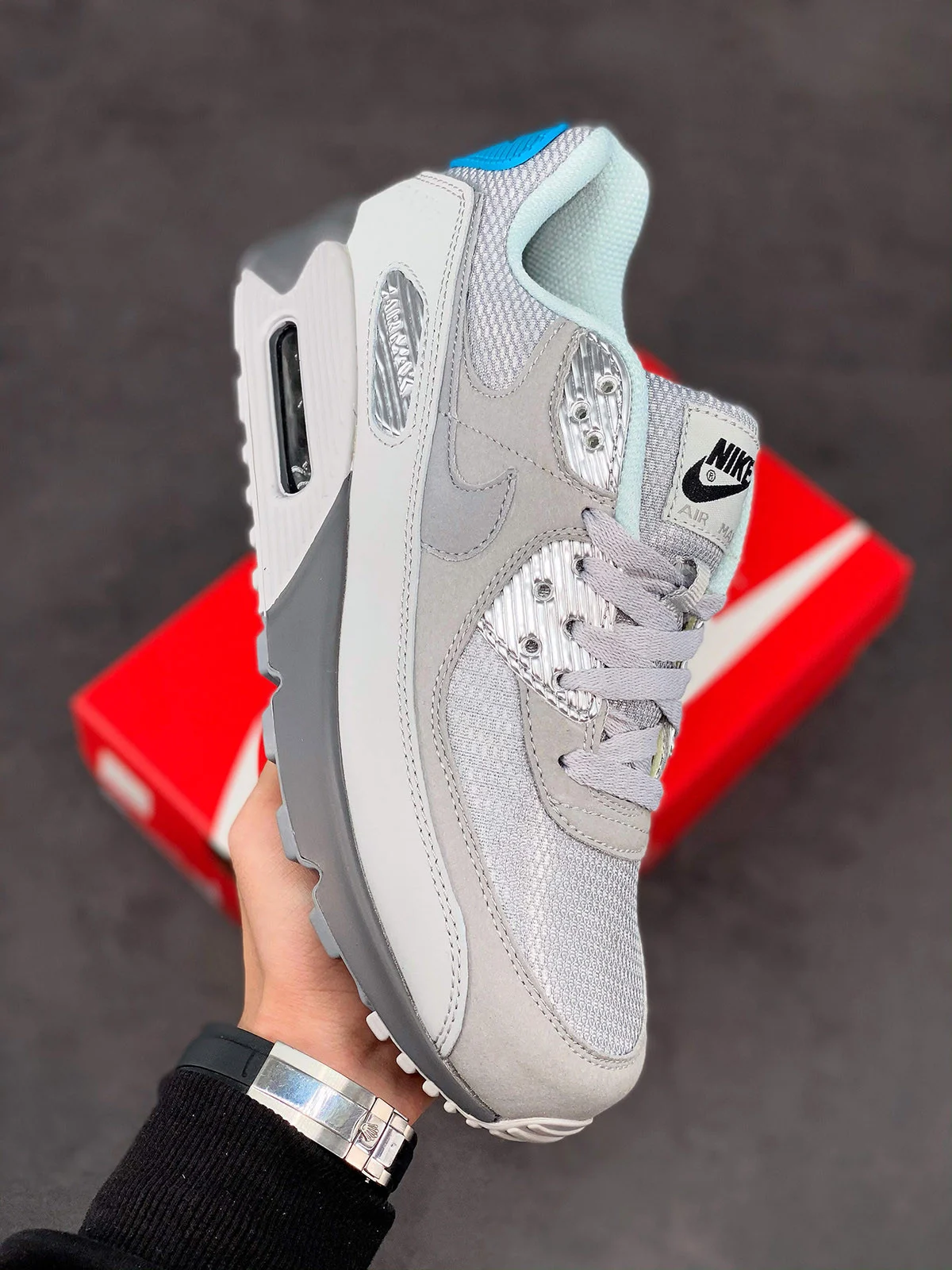 Nike Air Max 90 Moscow Smoke Grey Infrared-Laser Blue For Sale