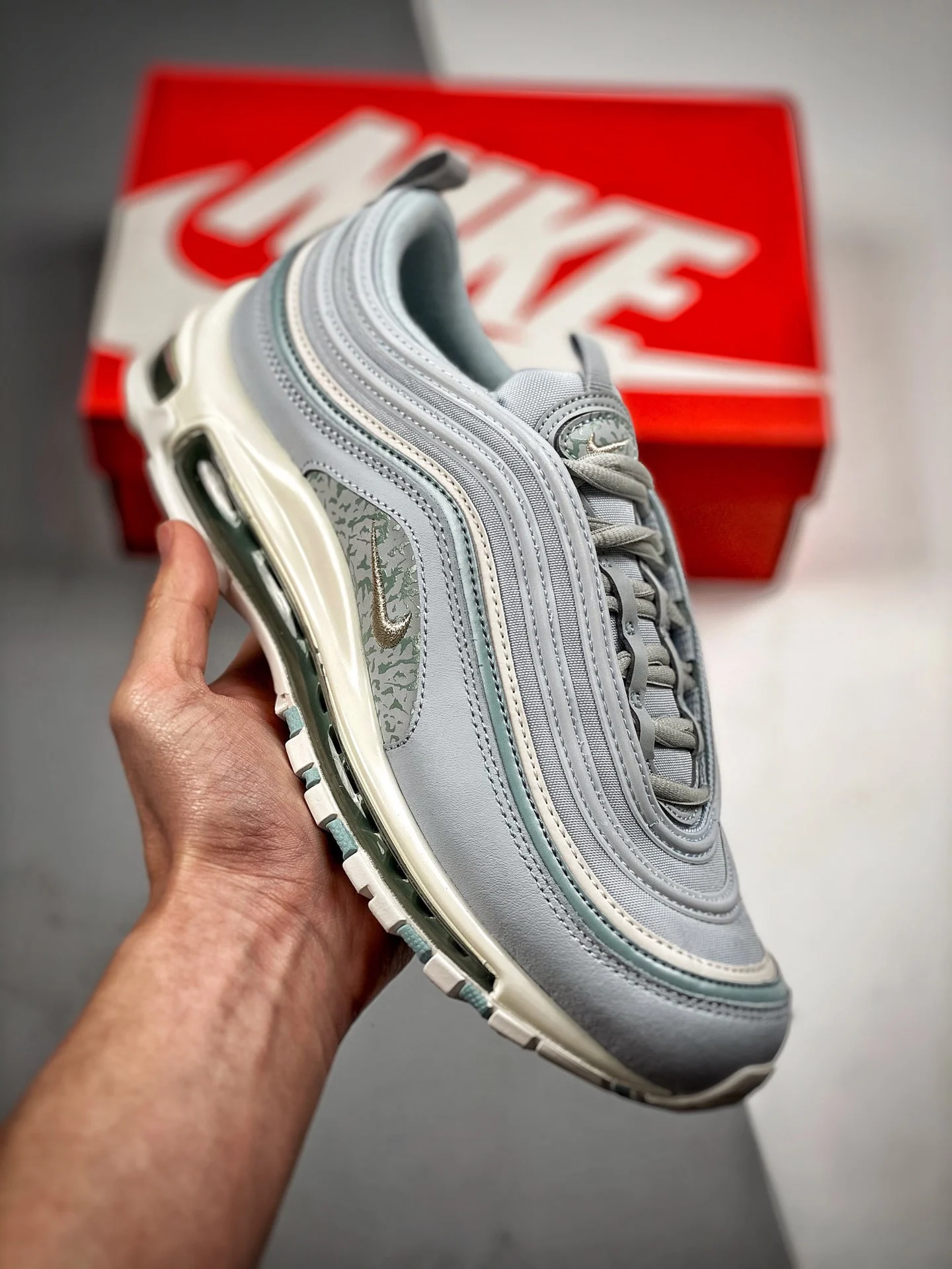 Nike Air Max 97 Aura Ocean Cube White Metallic Silver DJ5434-400 For Sale