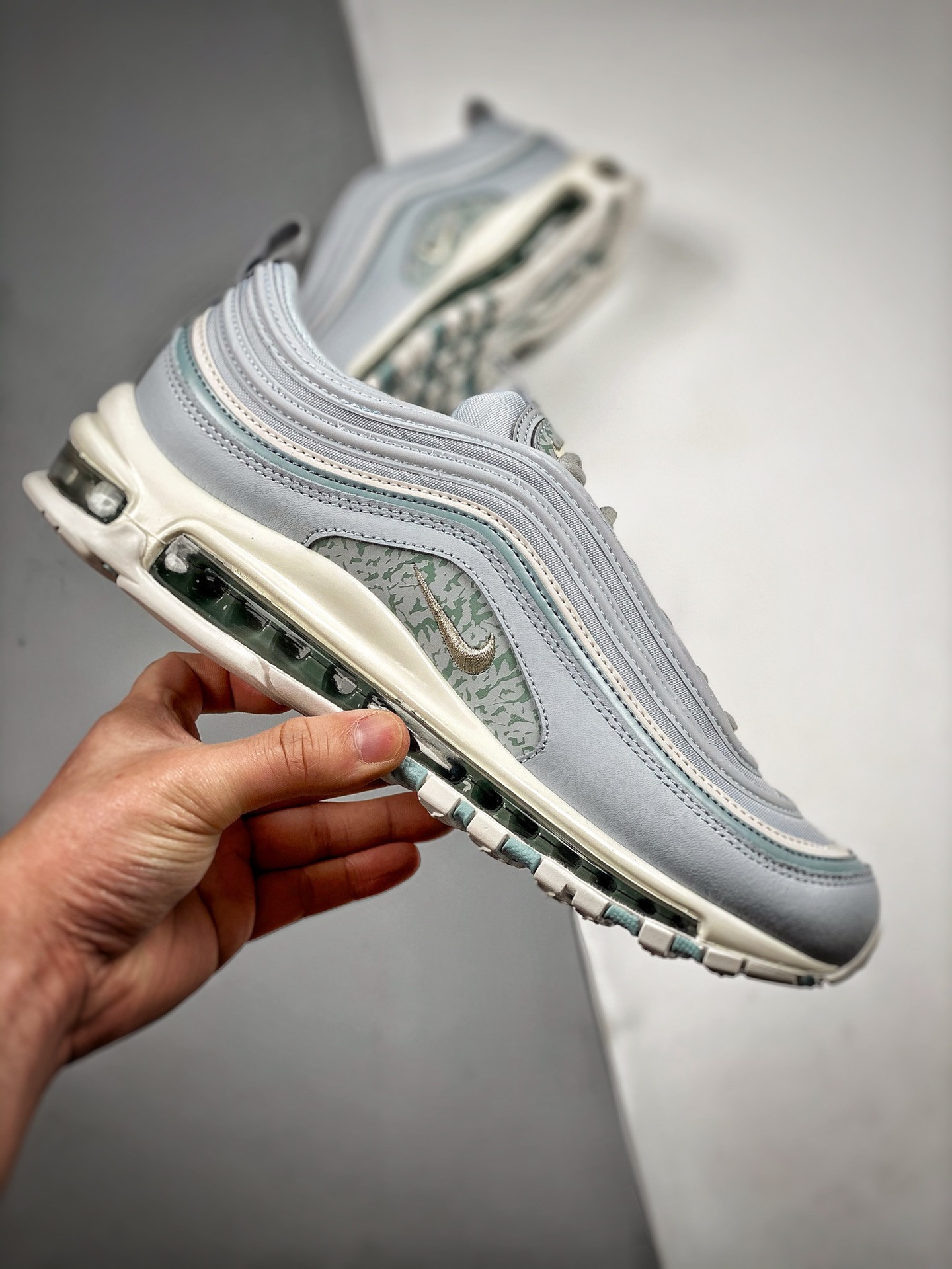 Nike Air Max 97 Aura Ocean Cube White Metallic Silver DJ5434-400 For Sale