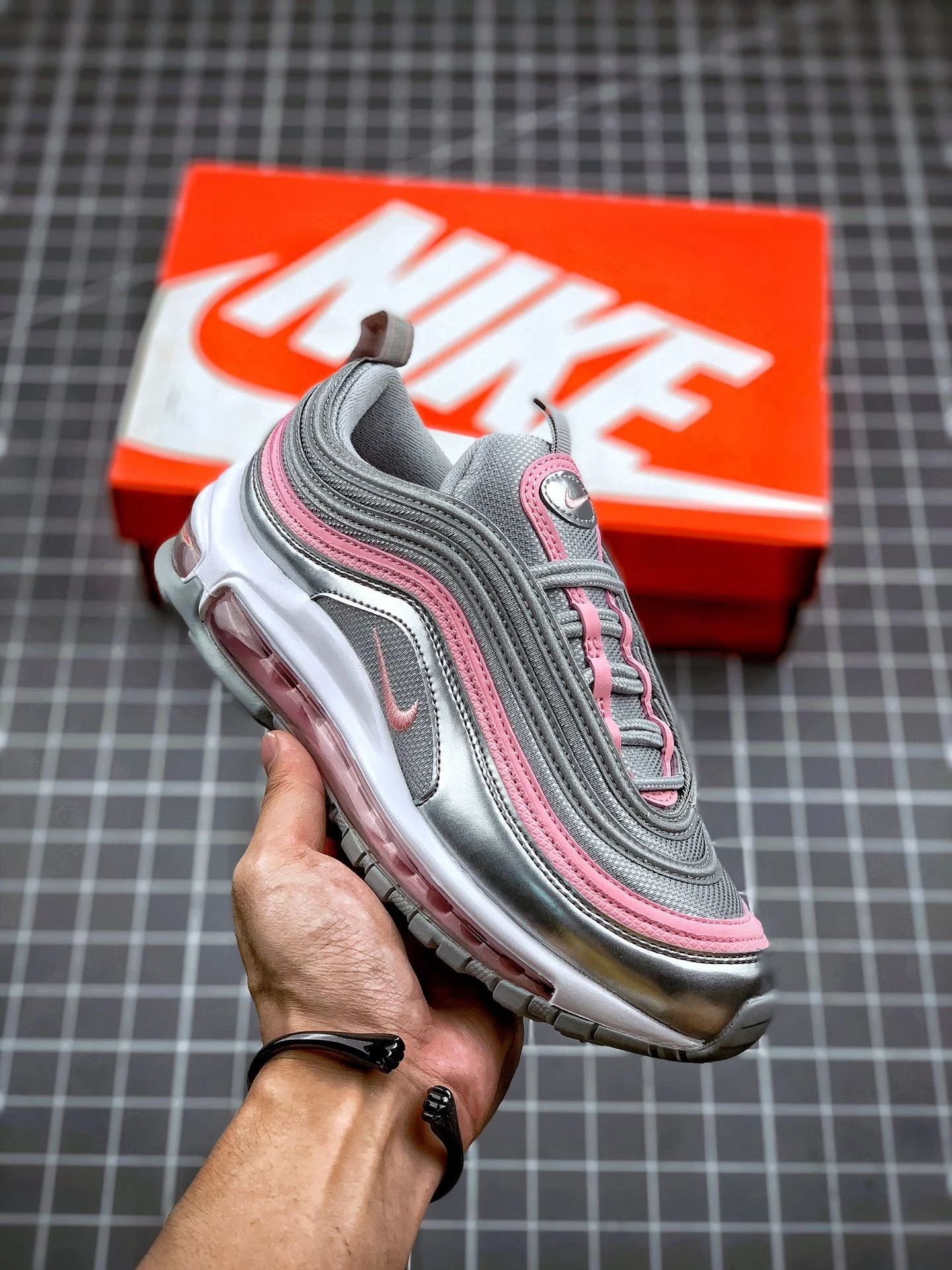 Nike Air Max 97 GS Silver Pink 921522-021 For Sale