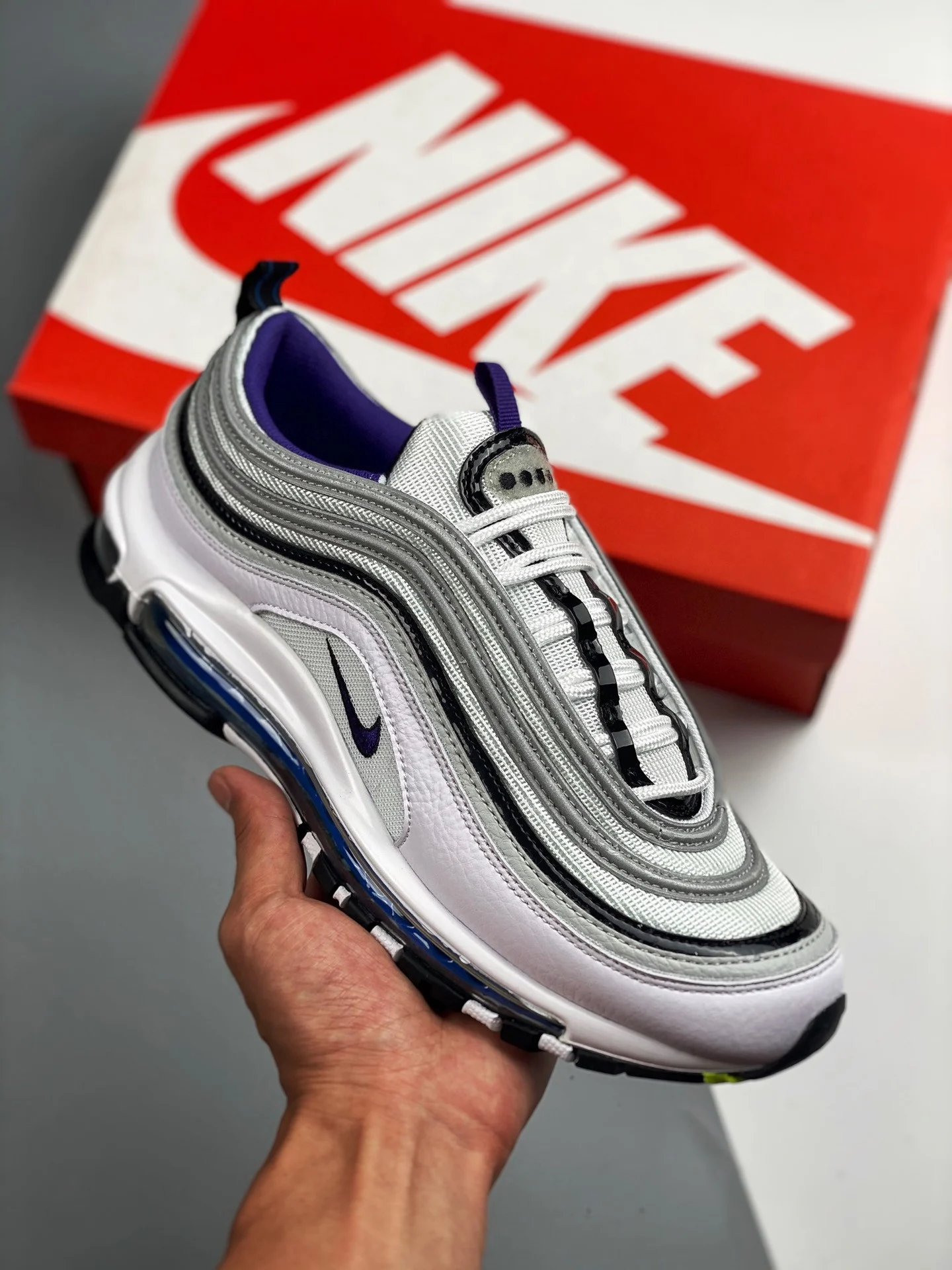 Nike Air Max 97 Kaomoji White Purple Black For Sale