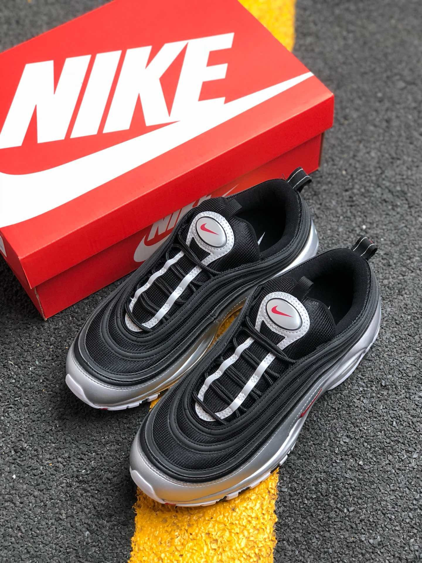 Nike Air Max 97 QS Black Varsity Red-Metallic Silver-White On Sale