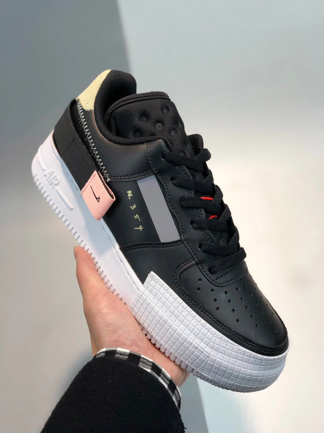 Nike N.354 Air Force 1 Type Black Pink CI0054-001 For Sale