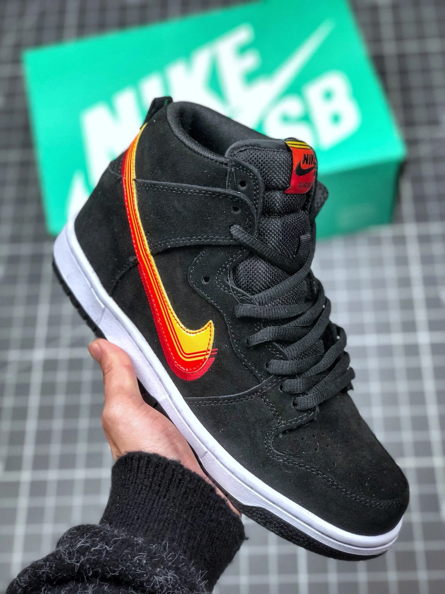 Nike SB Dunk High Truck It Black University Gold-Team Orange For Sale