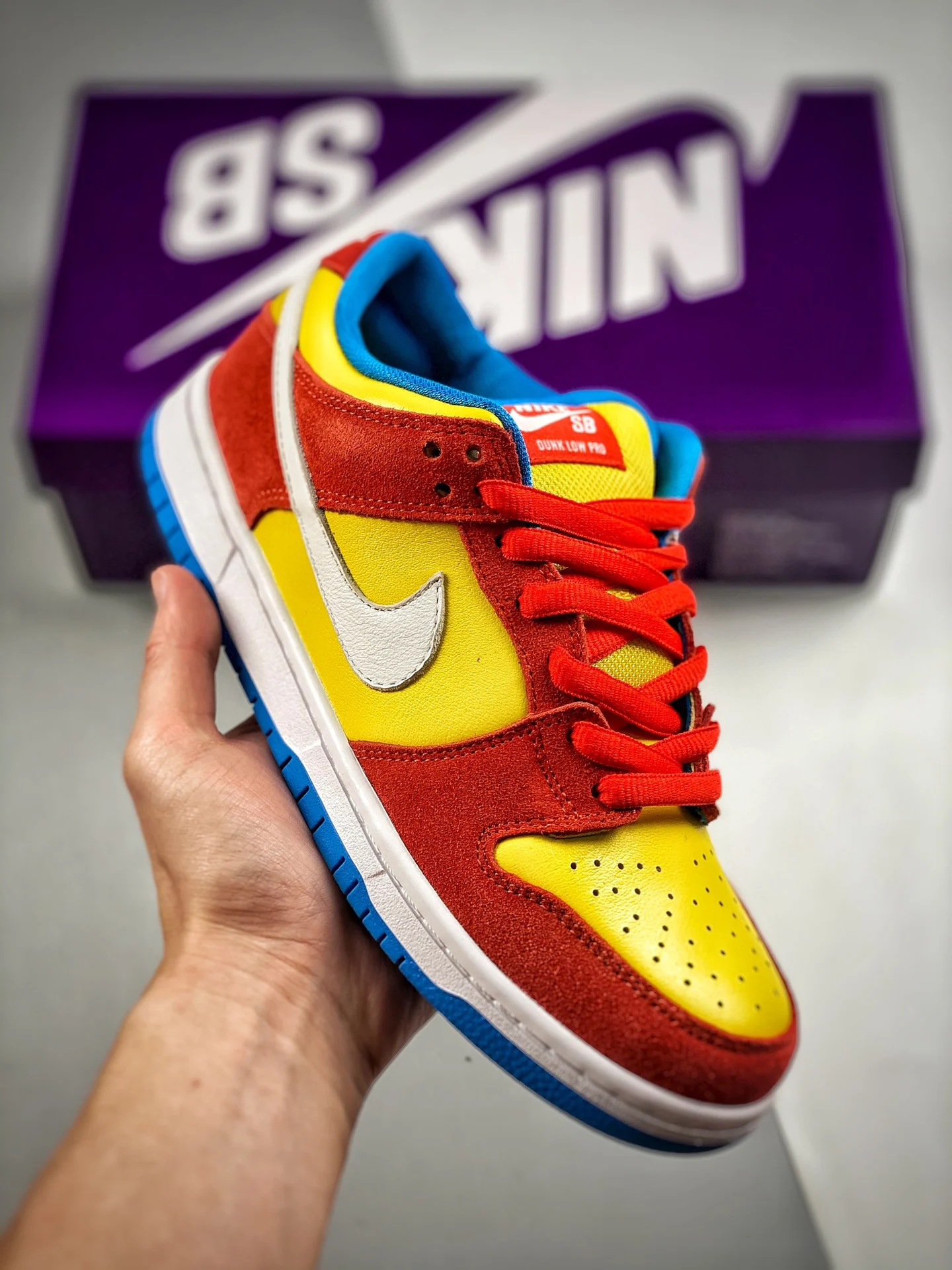 Nike SB Dunk Low Bart Simpson Habanero Red White-Blue Hero For Sale