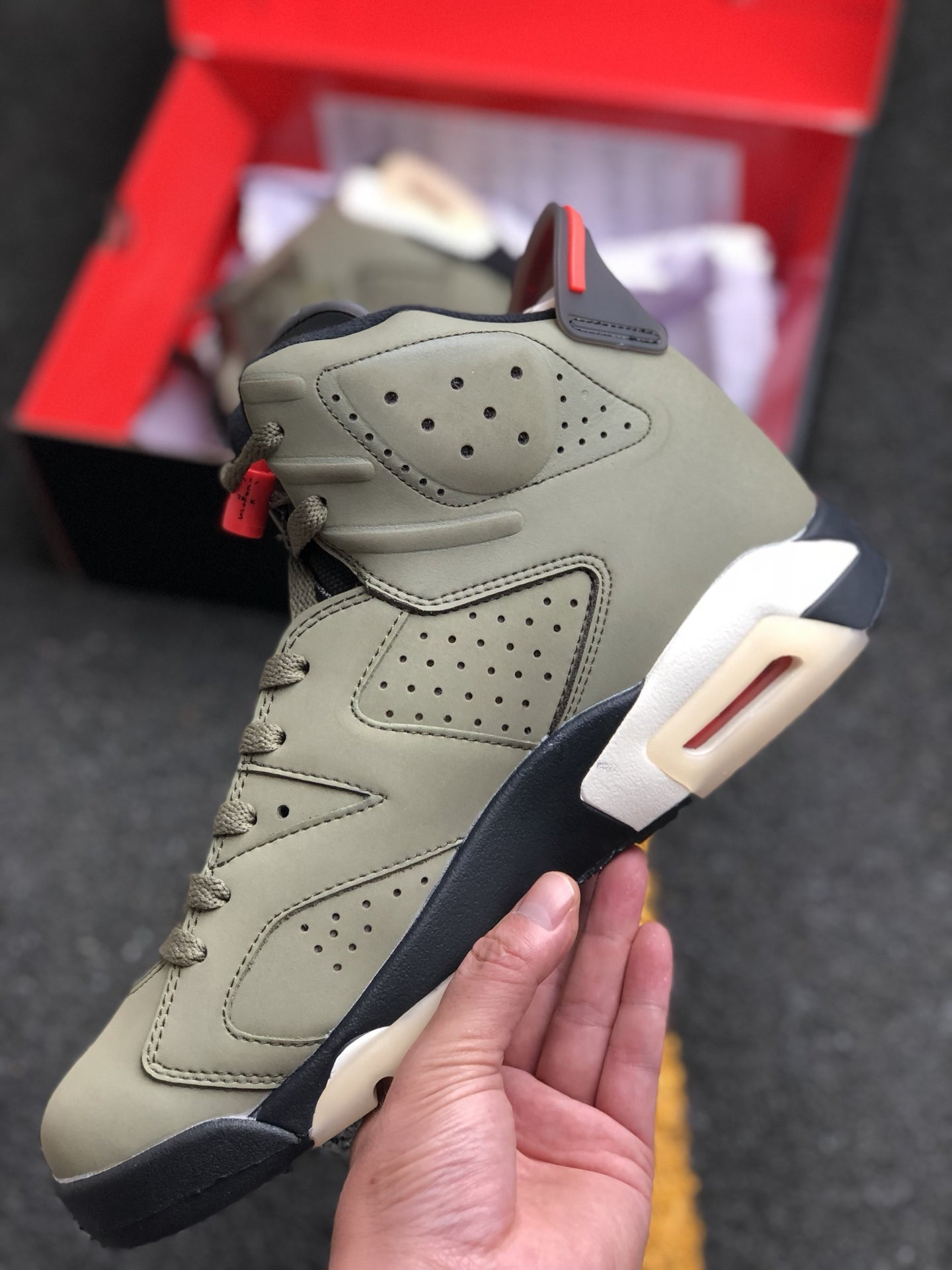 Travis Scott x Air Jordan 6 Medium Olive For Sale