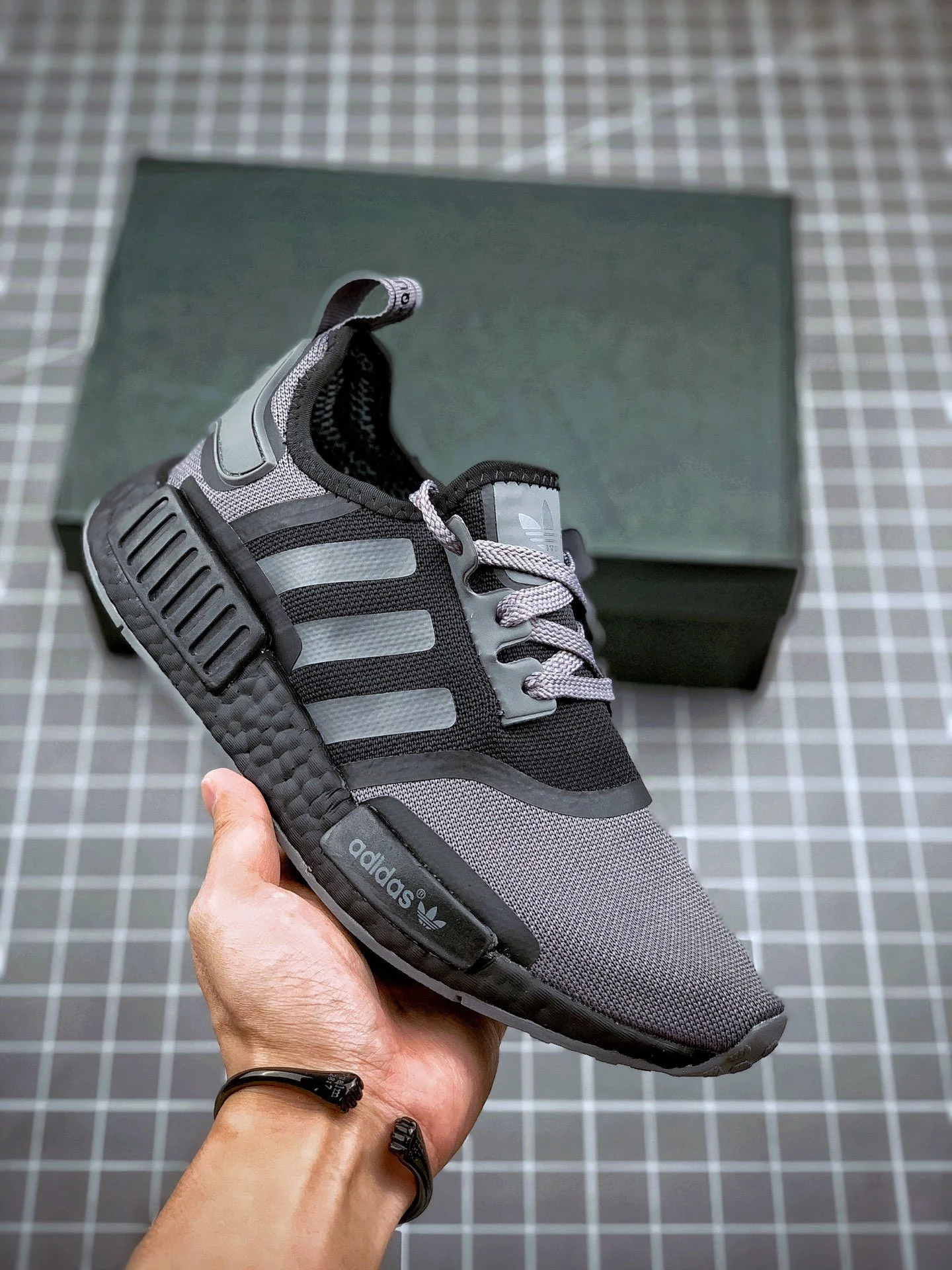 Adidas NMD R1 Grey Four Black For Sale