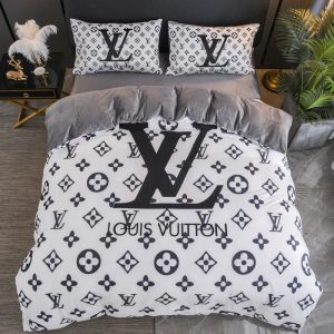 Louis Vuitton Logo Brand Bedding Set Luxury Home Decor Bedspread Bedroom