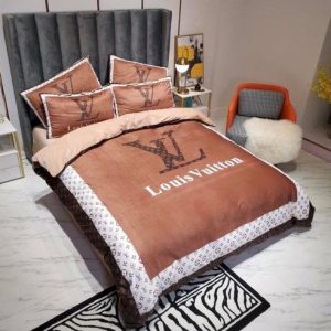 Louis Vuitton Customized Logo Brand Bedding Set Home Decor Bedroom Bedspread Luxury