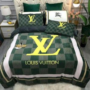 Louis Vuitton Customized Logo Brand Bedding Set Home Decor Bedroom Luxury Bedspread