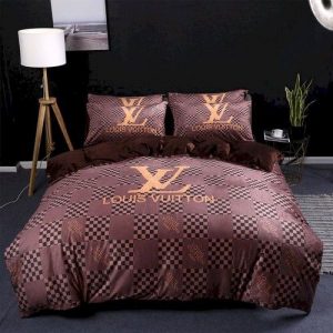 Louis Vuitton Customized Logo Brand Bedding Set Luxury Home Decor Bedroom Bedspread