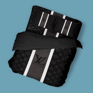 Louis Vuitton Customized Logo Brand Bedding Set Bedspread Bedroom Luxury Home Decor