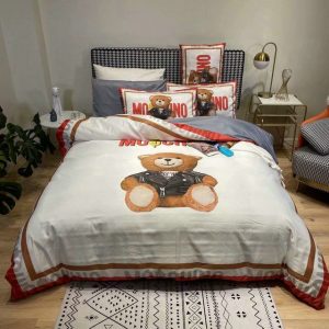 Moschino Logo Brand Bedding Set Home Decor Luxury Bedroom Bedspread