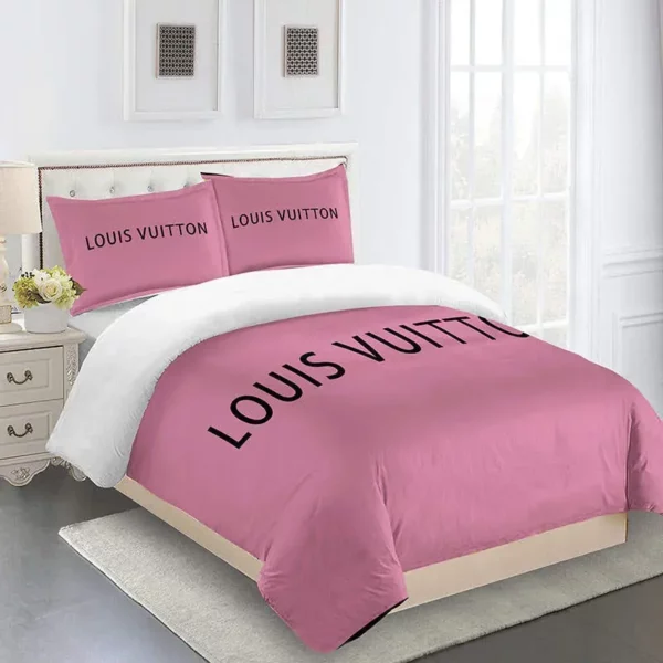 Louis Vuitton Logo Brand Bedding Set Home Decor Bedspread Luxury Bedroom