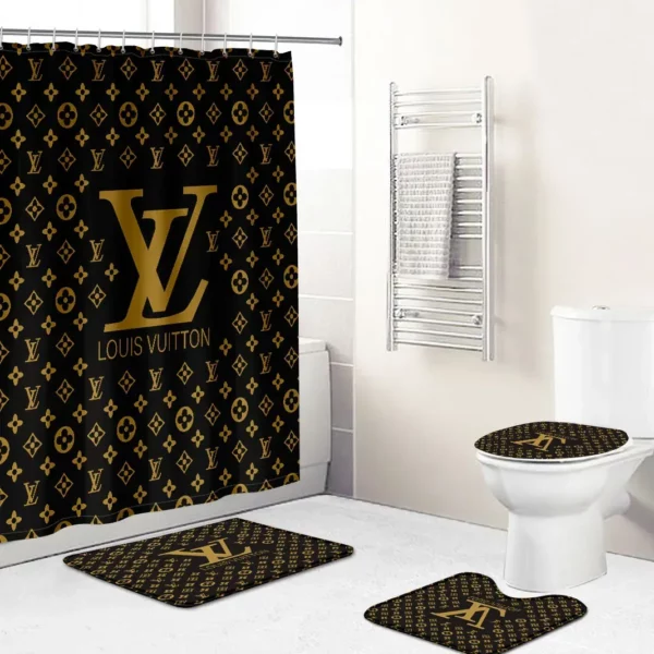 Louis Vuitton Bathroom Set Bath Mat Luxury Fashion Brand Home Decor Hypebeast