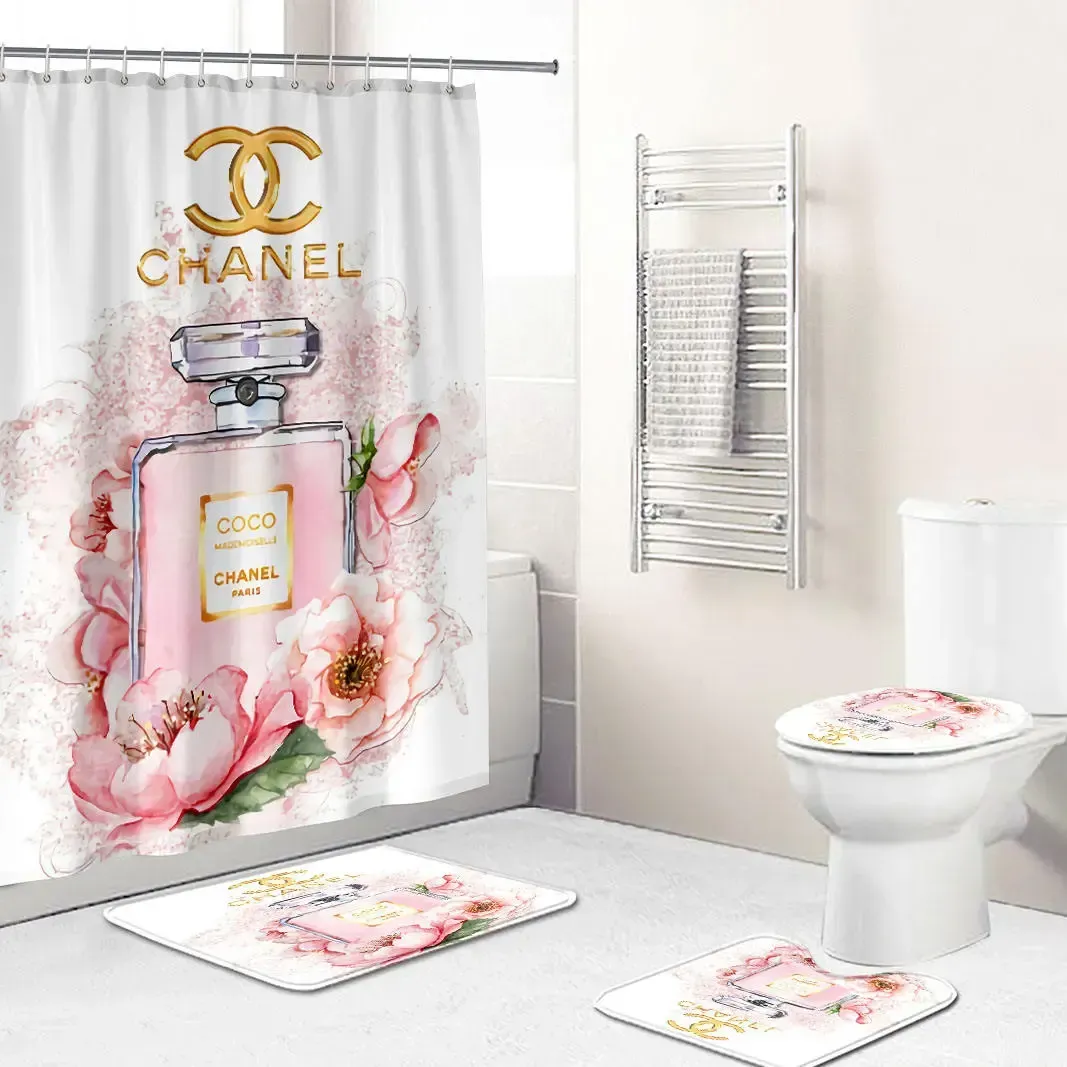 Chanel Bathroom Set Luxury Fashion Brand Bath Mat Home Decor Hypebeast