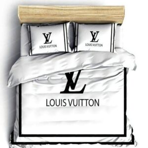 Louis Vuitton Logo Brand Bedding Set Home Decor Bedspread Luxury Bedroom