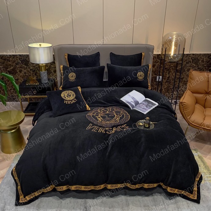 Versace Logo Brand Bedding Set Bedspread Luxury Bedroom Home Decor