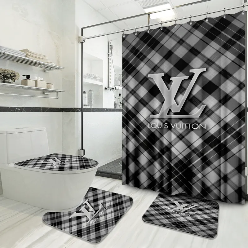 Louis Vuitton Lv Louis Vuitton Bathroom Set Bath Mat Luxury Fashion Brand Home Decor Hypebeast