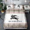 Burberry Logo Brand Bedding Set Bedroom Luxury Home Decor Bedspread