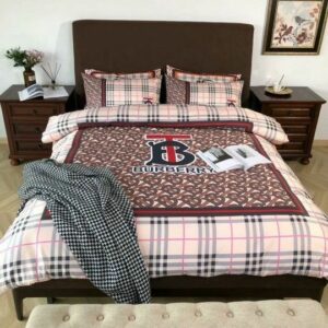 Burberry Logo Brand Bedding Set Bedspread Luxury Bedroom Home Decor