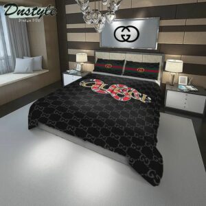 Gucci Logo Brand Bedding Set Bedspread Luxury Home Decor Bedroom