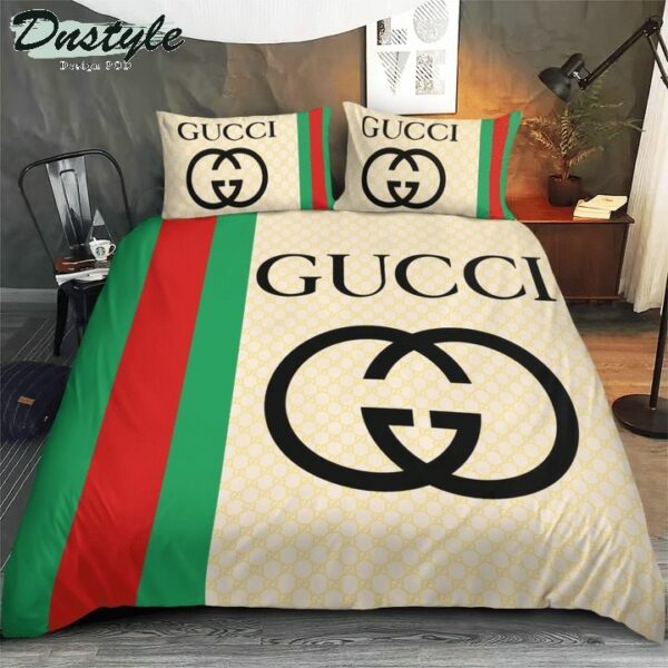 Gucci Italian Logo Brand Bedding Set Home Decor Luxury Bedspread Bedroom