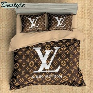 Louis Vuitton Logo Brand Bedding Set Luxury Bedspread Home Decor Bedroom