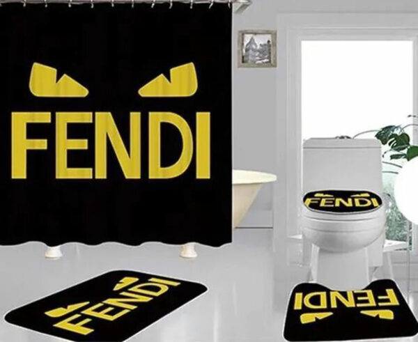 Fendi Black Bathroom Set Hypebeast Luxury Fashion Brand Bath Mat Home Decor